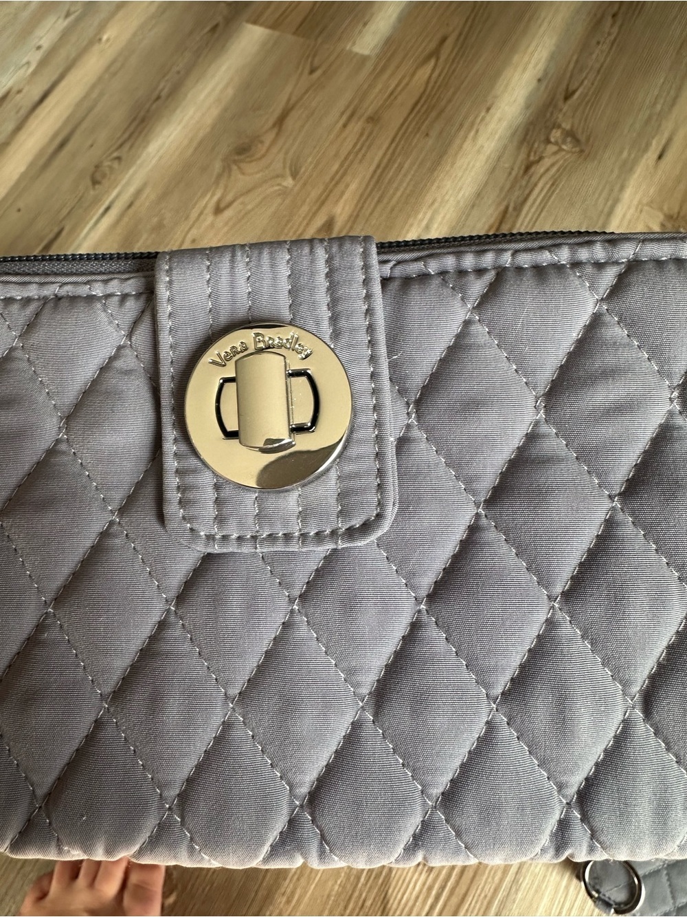 Vera Bradley Quilted Light Gray Turn-Lock Wallet - Picture 9 of 9